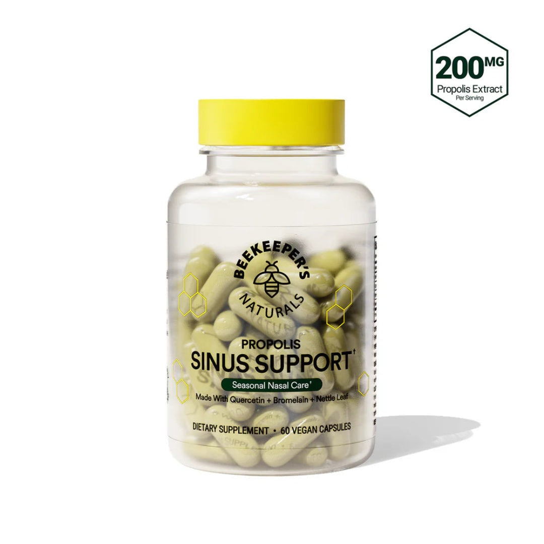 BeeKeeper&#39;s Natural Propolis Sinus Support – 60 Capsules, Natural Sinus Relief with Pure Propolis