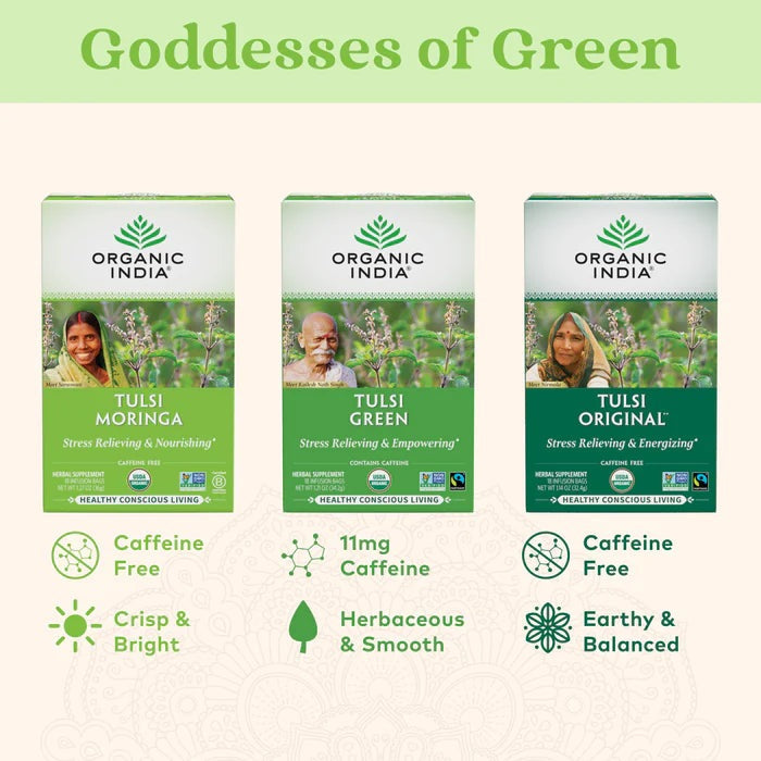 Tulsi Moringa Tea 18 Bags – Organic Herbal Tea for Immunity Boost, Energy, and Detox Support