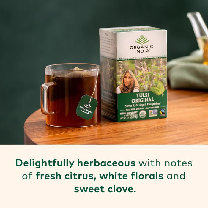 Tulsi Original Tea 18 Bags – Organic Herbal Tea for Stress Relief, Immunity Boost, and Daily Wellness