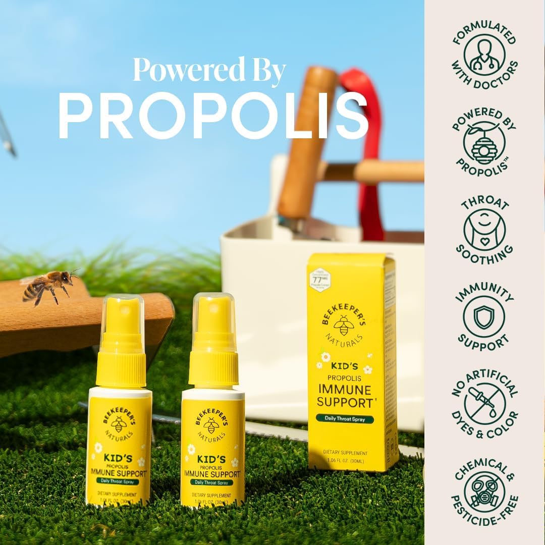 Beekeeper's Natural Kids Propolis Immune Support – 100% Pure Propolis Extract for Children's Natural Immune Boost, 1.06 fl oz