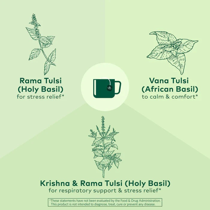 Tulsi Original Tea 18 Bags – Organic Herbal Tea for Stress Relief, Immunity Boost, and Daily Wellness