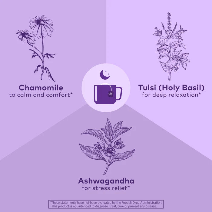 Tulsi Sleep Tea 18 Bags – Organic Herbal Tea for Relaxation, Stress Relief, and Improved Sleep Quality